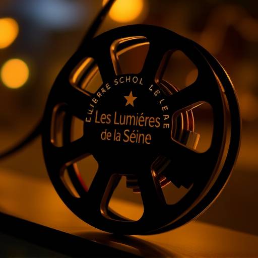 Bobine de film avec le logo de l'école Les Lumières de la Seine