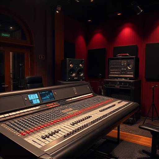 Une console de mixage audio dans un studio d'enregistrement